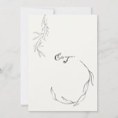 Eenvoudig Black Leaf Script Virtuele bruiloft Kaart (Achterkant)