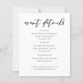 Eenvoudig Black Script Wedding Event Details Blad (Voorkant)