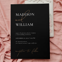 Eenvoudig 'Black Wedding Modern Minimalist'