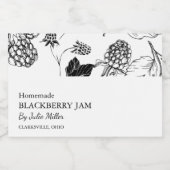 Eenvoudig Black & White BlackBerry Jam Label Voedselcontainer Etiket (Enkel label)
