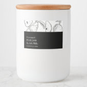 Eenvoudig Black & White Pear Jam Label Voedselcontainer Etiket (Voorkant)