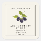 Eenvoudig  BlackBerry Jam Jar Label (Voorkant)