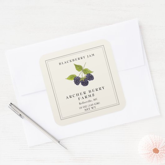 Eenvoudig  BlackBerry Jam Jar Label (Envelop)