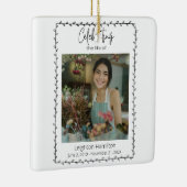 Eenvoudig blad begrafenis viering van het leven keramisch ornament (Rechts)