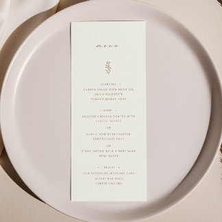 Eenvoudig blad Beige terracotta bruiloft diner men Menu