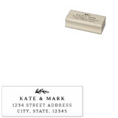 Eenvoudig blad bruiloft retouradres rubberstempel (Gestempeld)