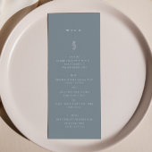 Eenvoudig blad Dusty Blue Wedding Dinner Menu