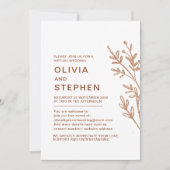 Eenvoudig blad. Moderne virtuele bruiloft Kaart (Voorkant)