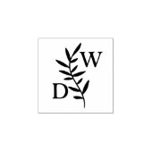 Eenvoudig blad monogram rubberstempel (Afrduk)