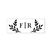 Eenvoudig blad Monogram Rubberstempel (Afrduk)