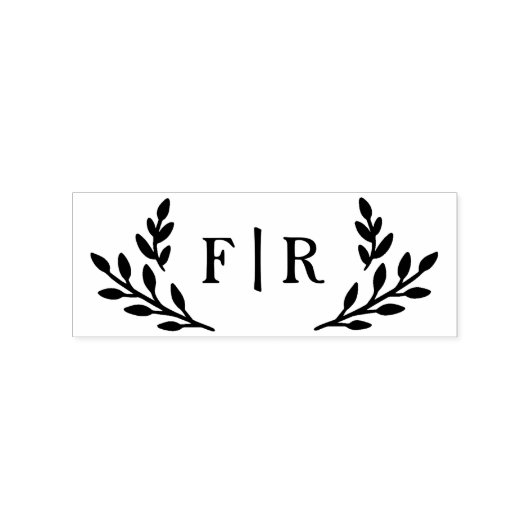 Eenvoudig blad Monogram Rubberstempel (Afrduk)