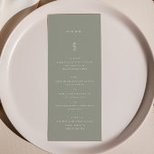 Eenvoudig blad Sage Groen Bruiloft Diner Flat Menu