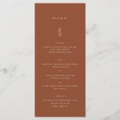 Eenvoudig blad terracotta bruiloft diner plat menu (Voorkant)