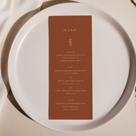 Eenvoudig blad terracotta bruiloft diner plat menu