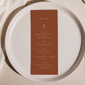 Eenvoudig blad terracotta bruiloft diner plat menu