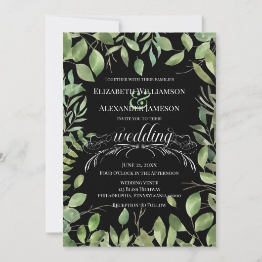 Eenvoudig blad/Wedding Aankondiging (Voorkant)