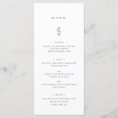 Eenvoudig Blad Zwart & Wit Bruiloft Diner Menu (Voorkant)