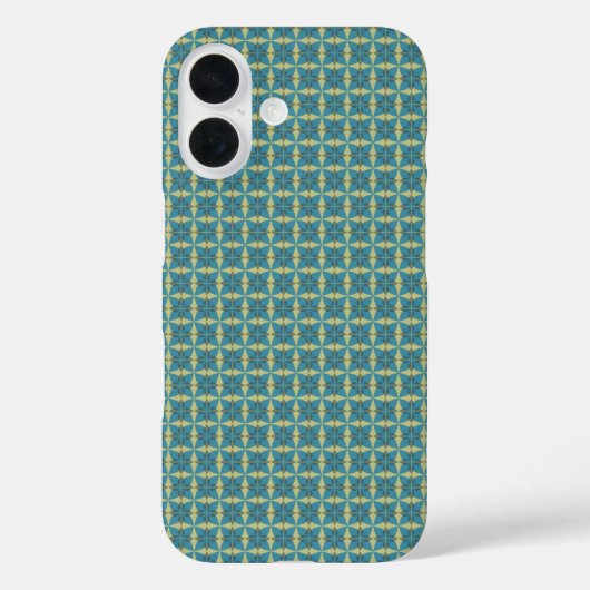 Eenvoudig bladpatroon in blauw Case-Mate iPhone case (Achterkant)