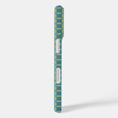 Eenvoudig bladpatroon in blauw Case-Mate iPhone case (Achterkant / Rechts)