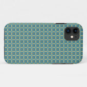 Eenvoudig bladpatroon in blauw Case-Mate iPhone case (Achterkant (horizontaal))