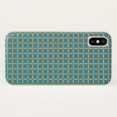 Eenvoudig bladpatroon in blauw Case-Mate iPhone case (Achterkant (horizontaal))