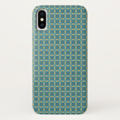 Eenvoudig bladpatroon in blauw Case-Mate iPhone case (Achterkant)