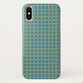 Eenvoudig bladpatroon in blauw Case-Mate iPhone case