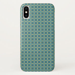 Eenvoudig bladpatroon in blauw Case-Mate iPhone case