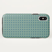Eenvoudig bladpatroon in blauw Case-Mate iPhone case (Achterkant (horizontaal))