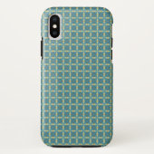 Eenvoudig bladpatroon in blauw Case-Mate iPhone case (Achterkant)
