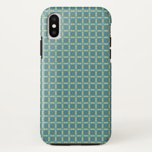 Eenvoudig bladpatroon in blauw Case-Mate iPhone case