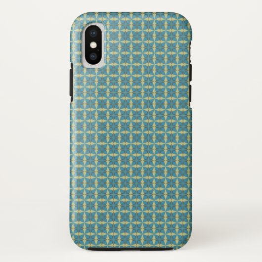 Eenvoudig bladpatroon in blauw Case-Mate iPhone case (Achterkant)