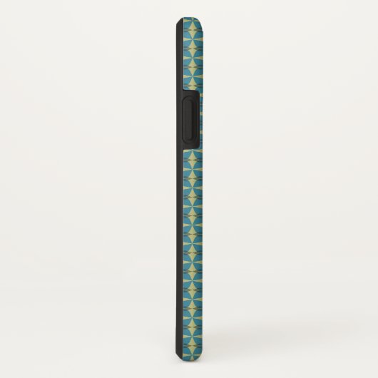 Eenvoudig bladpatroon in blauw Case-Mate iPhone case (Achterkant / rechts)