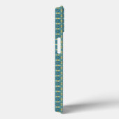 Eenvoudig bladpatroon in blauw Case-Mate iPhone case (Achterkant / Rechts)