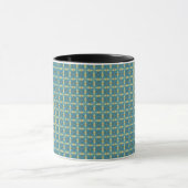 Eenvoudig bladpatroon in blauw mok (Midden)