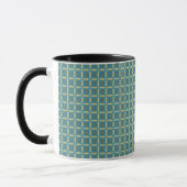 Eenvoudig bladpatroon in blauw mok (Links)