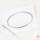 Eenvoudig Blank Wit met Zilveren Rand Ovale Sticker (Envelop)