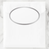 Eenvoudig Blank Wit met Zilveren Rand Ovale Sticker (Tas)