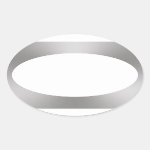 Eenvoudig Blank Wit met Zilveren Rand Ovale Sticker