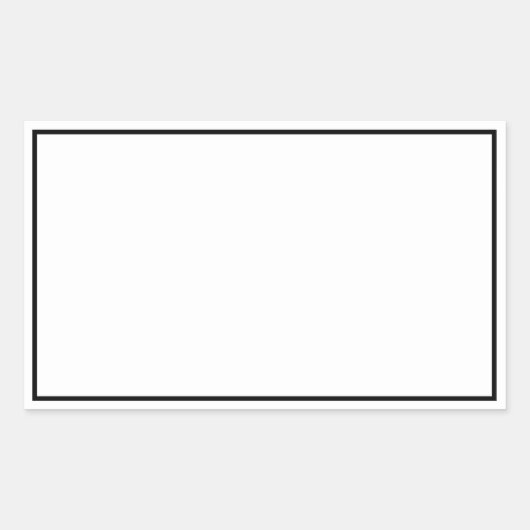 Eenvoudig Blank Wit met Zwarte Rand Rechthoekige Sticker (Voorkant)