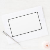 Eenvoudig Blank Wit met Zwarte Rand Rechthoekige Sticker (Envelop)
