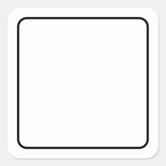 Eenvoudig Blank Wit met Zwarte Rand Vierkante Sticker (Voorkant)