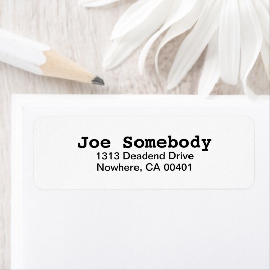 Eenvoudig blanke retour adreslabel etiket (Insitu)