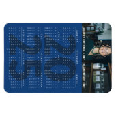 Eenvoudig Blauw 2025 Kalender Minimalistische Vaka Magneet (Horizontaal)