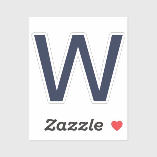 Eenvoudig blauw, aangepast Initiaal Sticker (Vel)