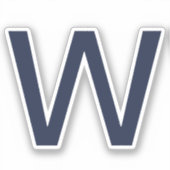 Eenvoudig blauw, aangepast Initiaal Sticker (Voorkant)