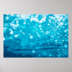 Eenvoudig blauw Abstract onderwater   POSTER