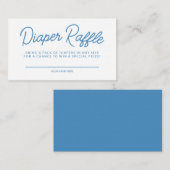Eenvoudig blauw afspeelbaar Baby shower, luieraffl Informatiekaartje (Voorkant / Achterkant)