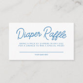 Eenvoudig blauw afspeelbaar Baby shower, luieraffl Informatiekaartje (Voorkant)