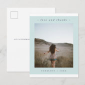 Eenvoudig blauw Afstuderen Dank u foto Briefkaart (Voorkant / Achterkant)